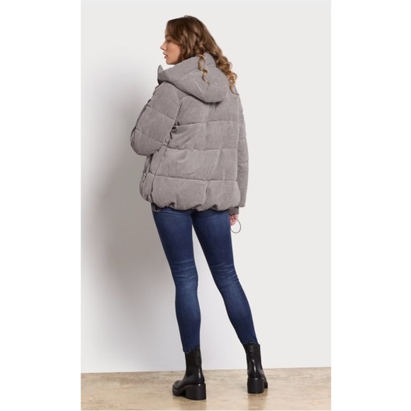 SAM EDELMAN Quilted Corduroy Hooded Puffer Jacket - XL - Picture 4 of 16